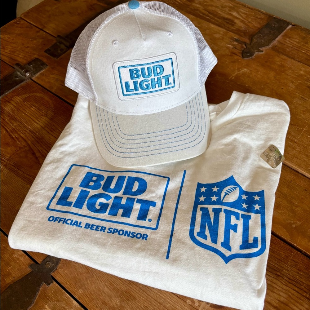 NEW-Bud Light NFL Hat & Tee